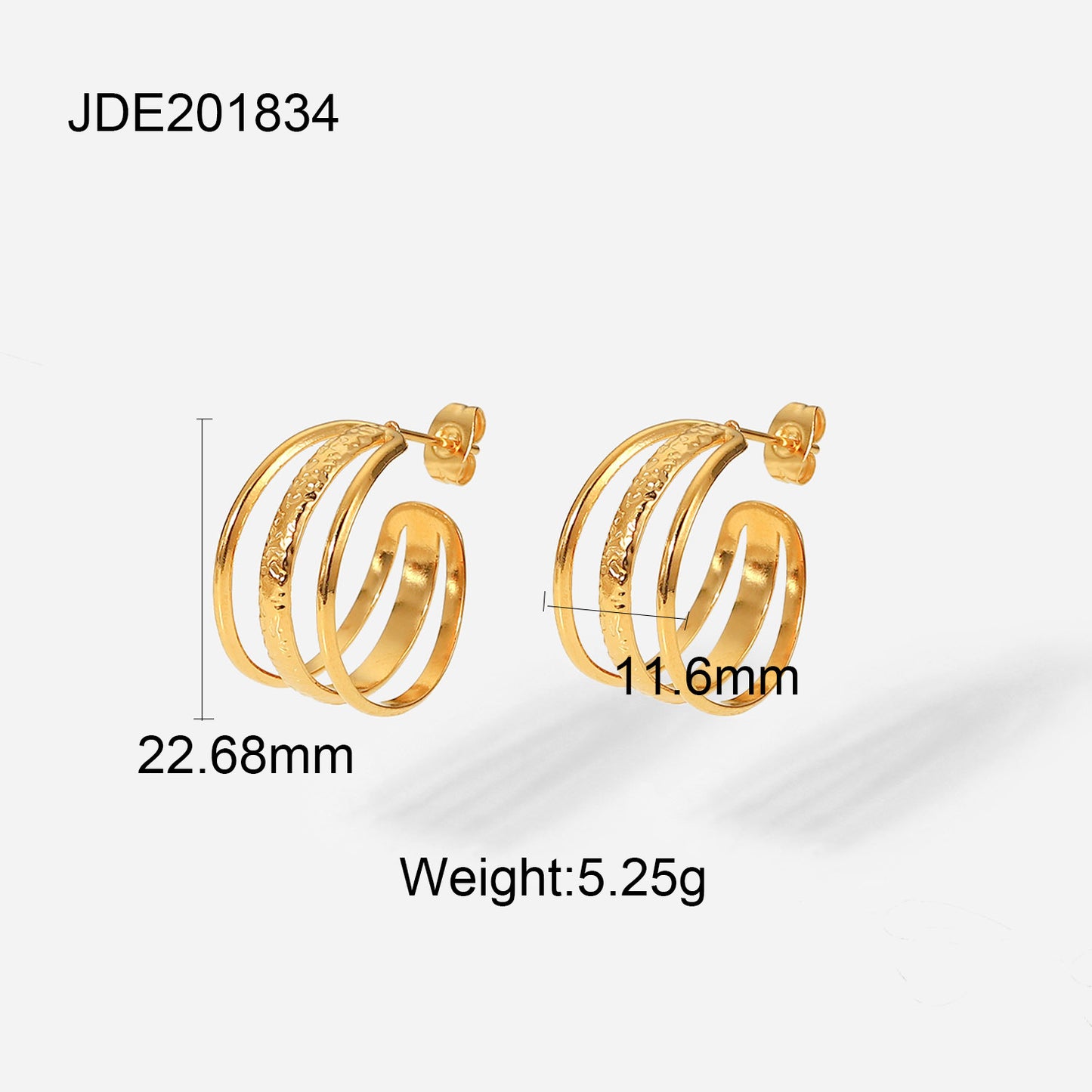 1 Pair Fashion Geometric Gold Plated Stainless Steel Artificial Diamond Gold Plated Earrings