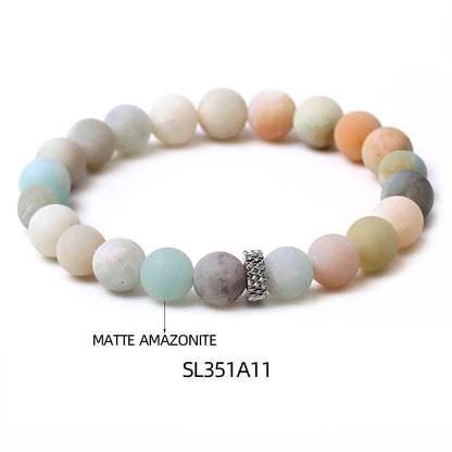 Simple Style Round Stone Beaded Bracelets