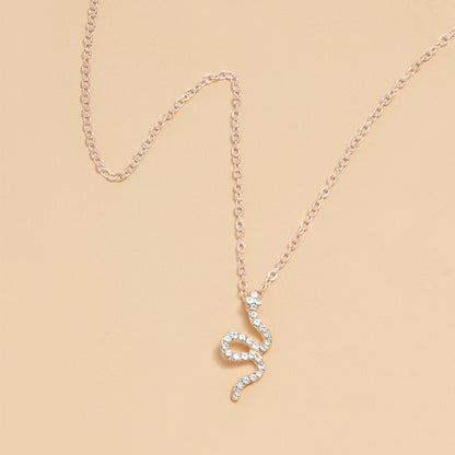 Retro Snake Alloy Rhinestone Women's Necklace