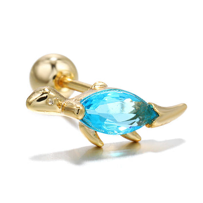 Streetwear Animal Fruit Brass Gem Ear Studs 1 Piece