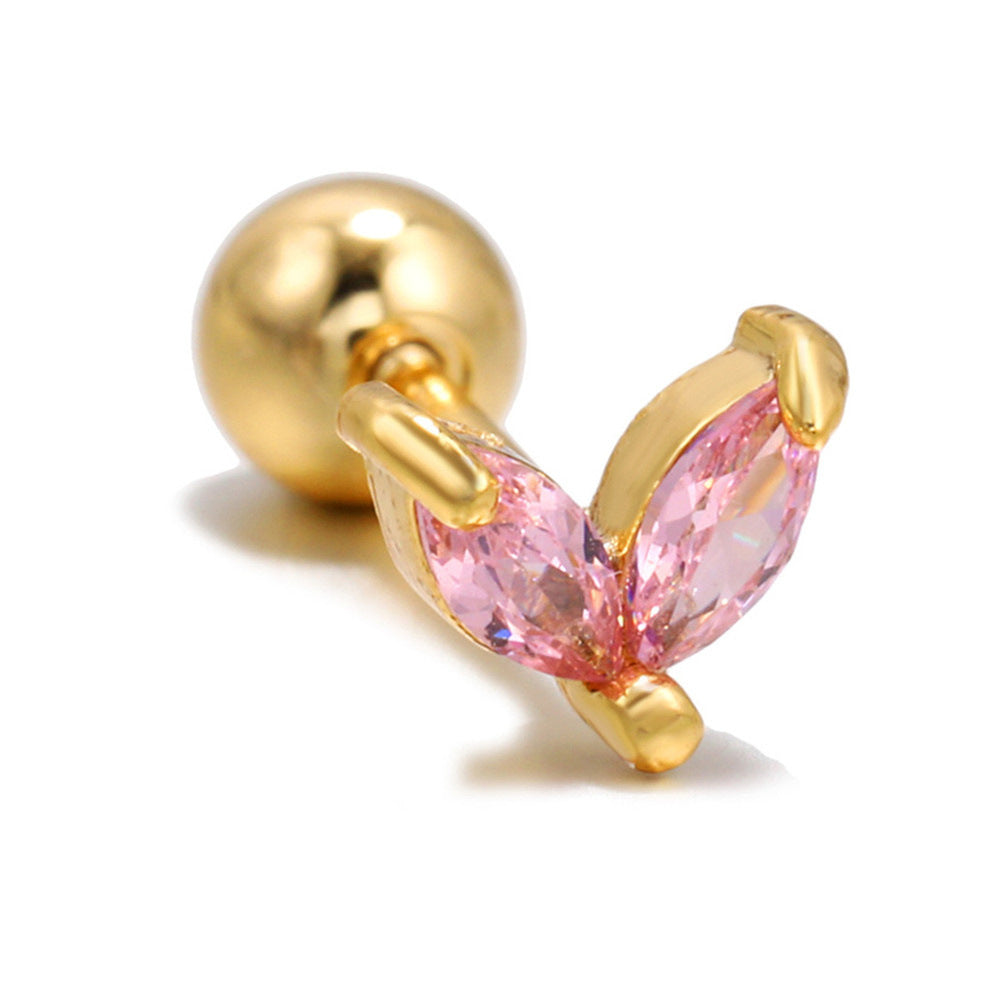 Streetwear Animal Fruit Brass Gem Ear Studs 1 Piece