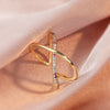 Retro Printing Copper Zircon Rings