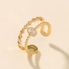 Retro Printing Copper Zircon Rings