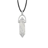 Fashion Hexagon Prism Natural Stone Leather Rope Pendant Necklace 1 Piece