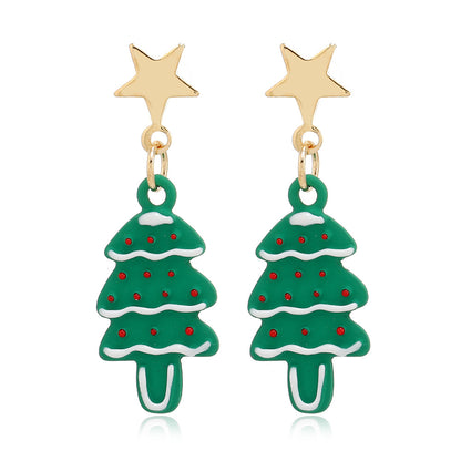 Fashion Christmas Tree Santa Claus Snowman Alloy Plating Women's Drop Earrings 1 Pair