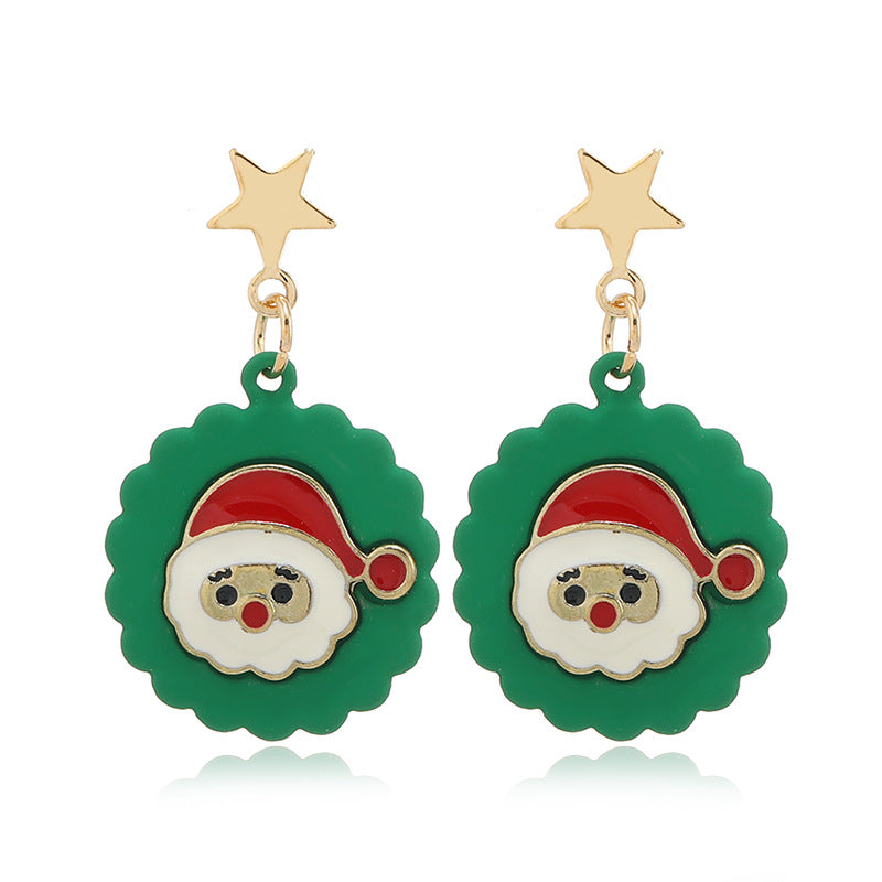 Fashion Christmas Tree Santa Claus Snowman Alloy Plating Women's Drop Earrings 1 Pair