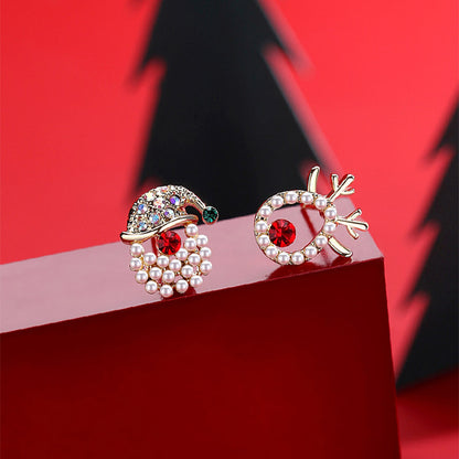 Ethnic Style Snowman Snowflake Elk Alloy Enamel Rhinestones Women's Drop Earrings 1 Pair