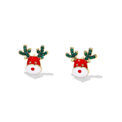 Ethnic Style Snowman Snowflake Elk Alloy Enamel Rhinestones Women's Drop Earrings 1 Pair