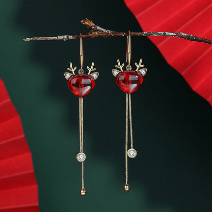 Ethnic Style Snowman Snowflake Elk Alloy Enamel Rhinestones Women's Drop Earrings 1 Pair