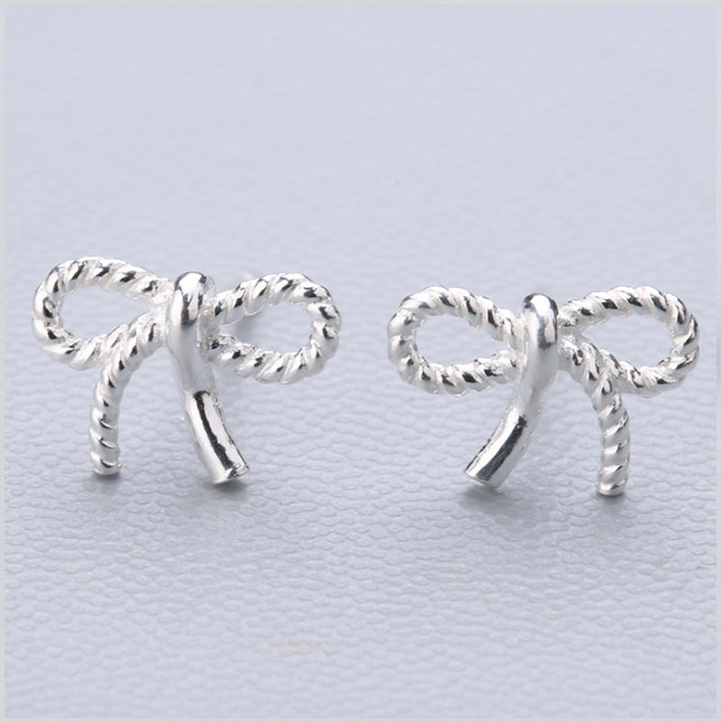 Fashion Pineapple Butterfly Bow Knot Silver Plated Plating Women's Ear Studs 1 Pair