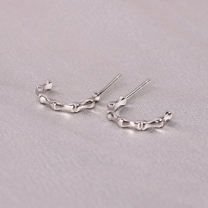 Fashion Pineapple Butterfly Bow Knot Silver Plated Plating Women's Ear Studs 1 Pair