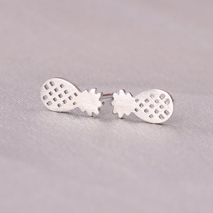 Fashion Pineapple Butterfly Bow Knot Silver Plated Plating Women's Ear Studs 1 Pair