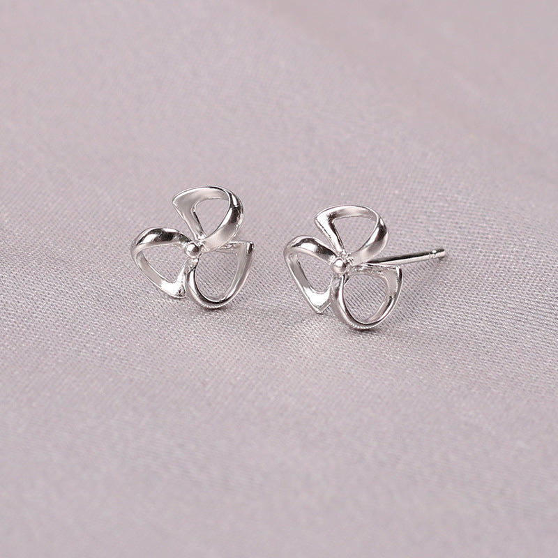 Fashion Pineapple Butterfly Bow Knot Silver Plated Plating Women's Ear Studs 1 Pair