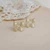 Fashion Star Heart Shape Bow Knot Imitation Pearl Alloy Rhinestone Tassel Women's Earrings 1 Pair