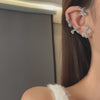 Fashion Star Heart Shape Bow Knot Imitation Pearl Alloy Rhinestone Tassel Women's Earrings 1 Pair