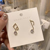 Fashion Star Heart Shape Bow Knot Imitation Pearl Alloy Rhinestone Tassel Women's Earrings 1 Pair