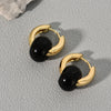 Fashion Round Alloy Glass Plating Women's Earrings 1 Pair