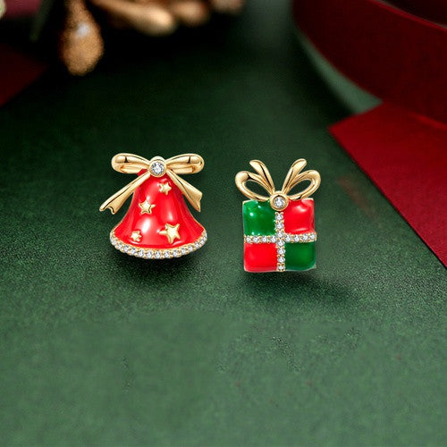 Ethnic Style Snowman Snowflake Elk Alloy Enamel Rhinestones Women's Drop Earrings 1 Pair