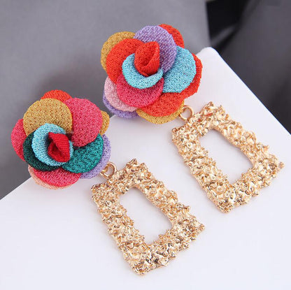 Fashion Flower Alloy Plating Women's Drop Earrings 1 Pair