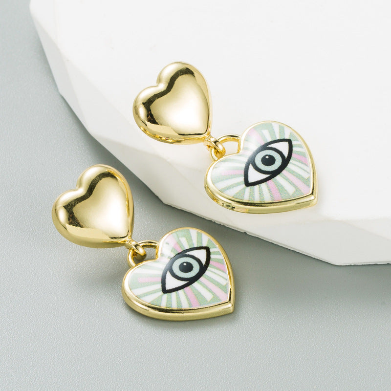 Fashion Geometric Devil's Eye Alloy Enamel Women's Drop Earrings 1 Pair