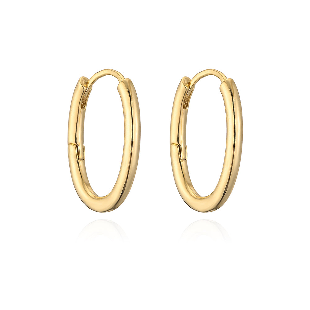 Fashion Circle Copper Gold Plated Hoop Earrings 1 Pair