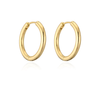 Fashion Circle Copper Gold Plated Hoop Earrings 1 Pair