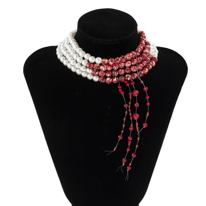 Elegant Glam Geometric Artificial Pearl Copper Beaded Women's Layered Necklaces