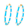 Exaggerated Geometric Copper Plating Zircon Hoop Earrings 1 Pair