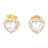 Fashion Heart Shape Copper Plating Zircon Earrings 1 Pair