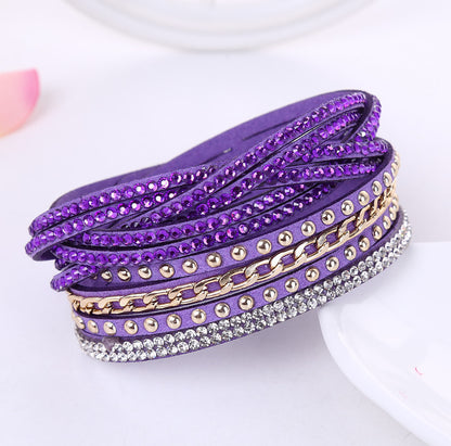 Ethnic Style Solid Color Flannel Inlay Artificial Gemstones Women's Bracelets 1 Piece