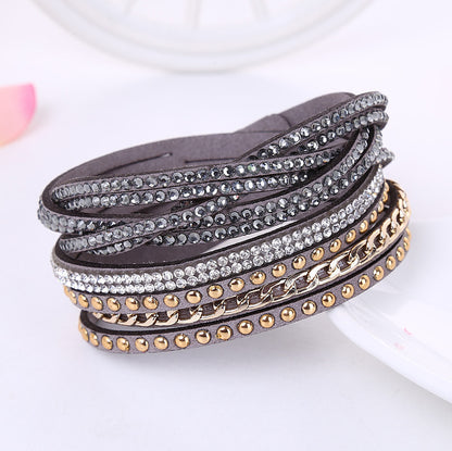 Ethnic Style Solid Color Flannel Inlay Artificial Gemstones Women's Bracelets 1 Piece