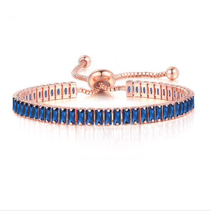 Glam Rectangle Copper Plating Zircon Bracelets