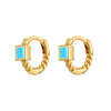 Fashion Square Copper Hoop Earrings Gold Plated Zircon Copper Earrings