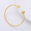 Casual Square Ball Stainless Steel Polishing Bangle 1 Piece