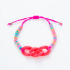 Sweet Color Block Arylic Silica Gel Rope Knitting Unisex Bracelets 1 Piece