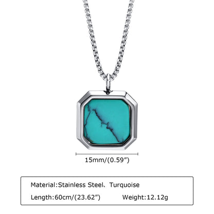 Retro Geometric Titanium Steel Plating Pendant Necklace