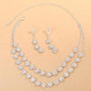 Fashion Geometric Copper Inlay Zircon Earrings Necklace 1 Set