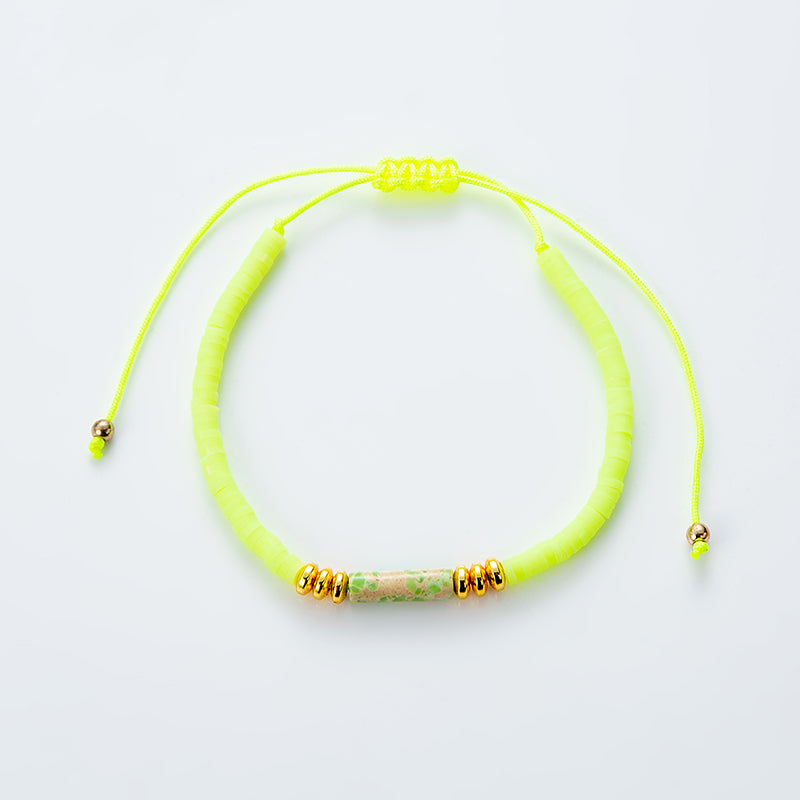 Simple Style Solid Color Natural Stone Rope Handmade Knitting Drawstring Bracelets