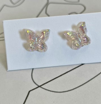 Fairy Style Butterfly Synthetic Resin Women's Ear Studs 1 Pair