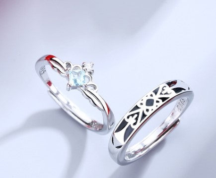 Simple Style Crown Copper Inlay Artificial Gemstones Rings 1 Piece