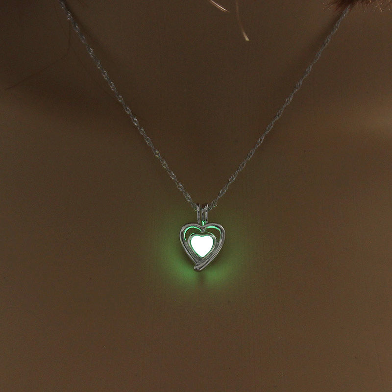 Wholesale Jewelry Luminous Heart-shaped Tree Of Life Pendant Necklace Gooddiy