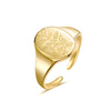 Simple Style Leaf Titanium Steel Gold Plated Gold Plated Open Ring