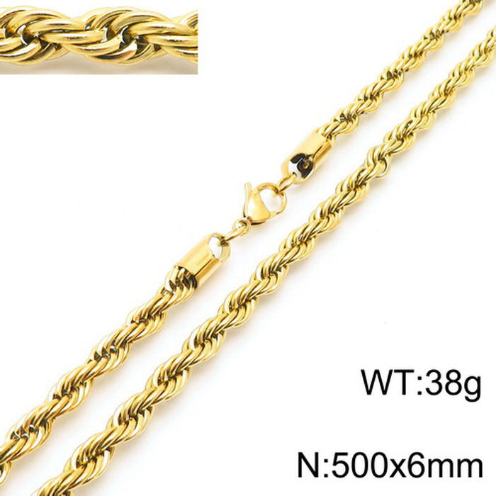 Retro Geometric Solid Color Titanium Steel Plating Necklace 1 Piece