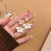 1 Pair Sweet Flower Plating Alloy Earrings