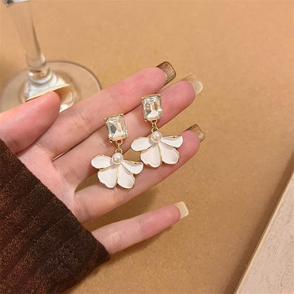 1 Pair Sweet Flower Plating Alloy Earrings