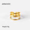 Retro Geometric Stainless Steel Plating Rings