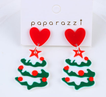 Fashion Christmas Tree Santa Claus Letter Arylic Stoving Varnish Women's Drop Earrings 1 Pair