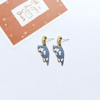 Cute Cat Alloy Enamel Women's Drop Earrings 1 Pair