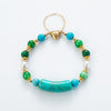 Beach Heart Shape Alloy Natural Stone Beaded Metal Button Bracelets