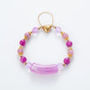 Beach Heart Shape Alloy Natural Stone Beaded Metal Button Bracelets